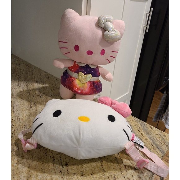 Fiesta Other - Hello Kitty Fiesta Galaxy Space & Plush Head White Back Pack. Pink White Gold